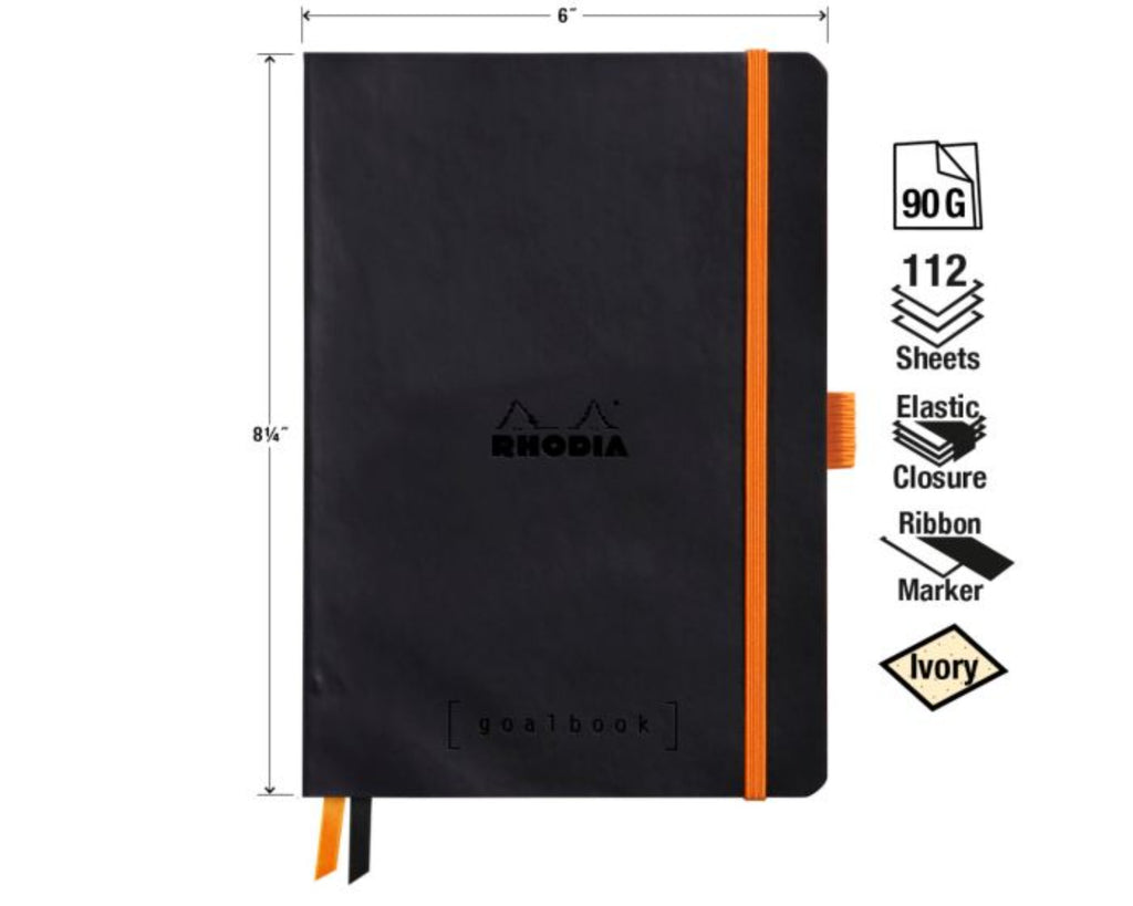 Rhodia Goalbooks Softcover Dot Grid Ivory Paper - Black