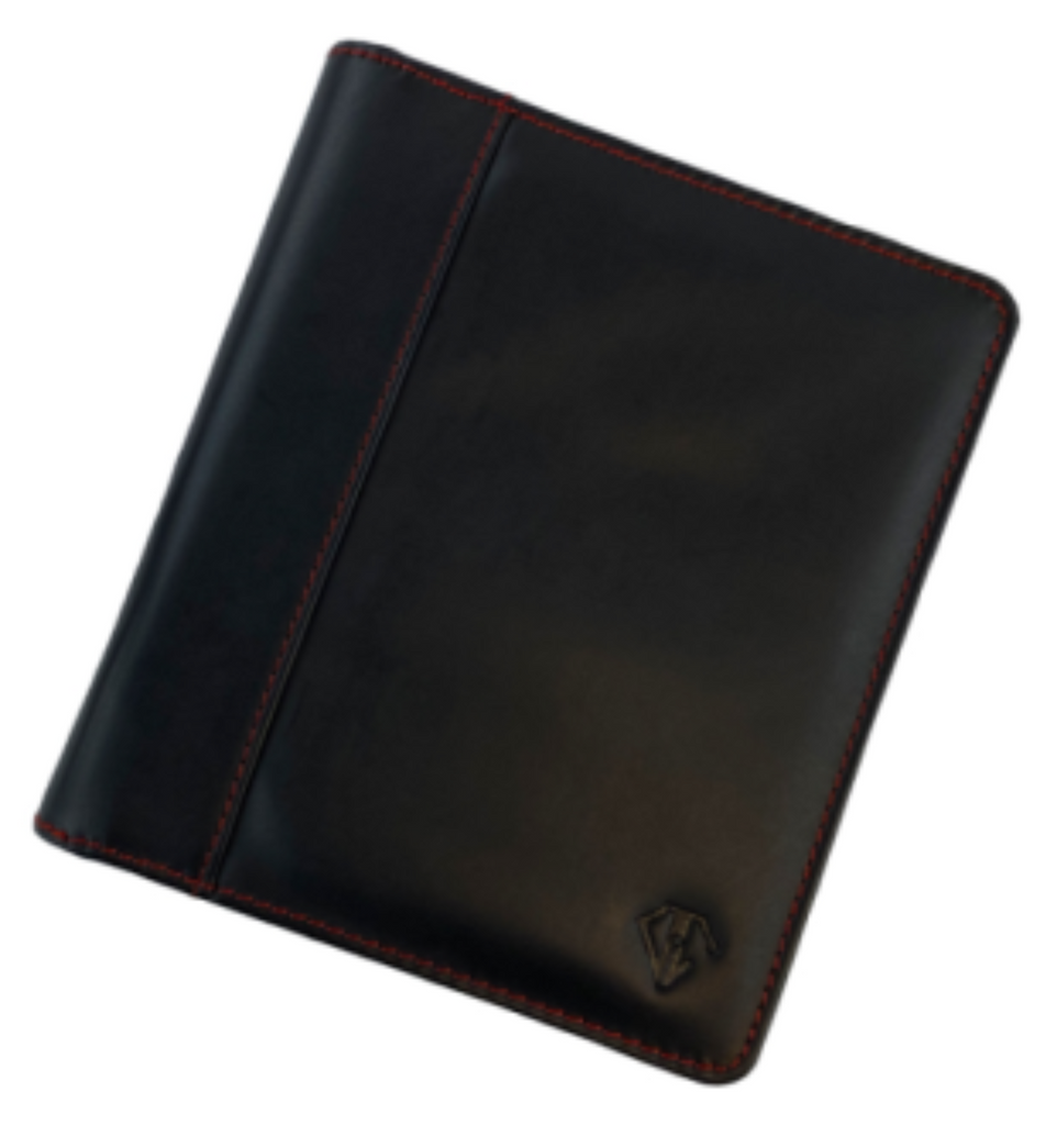Dee Charles Midnight Red 12 Pen Zipper  Leather Case