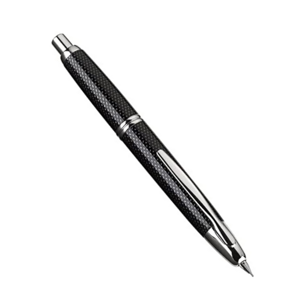Pilot Vanishing Point Fountain Pen - Black Carbonesque - 18 k Gold - Medium Nib