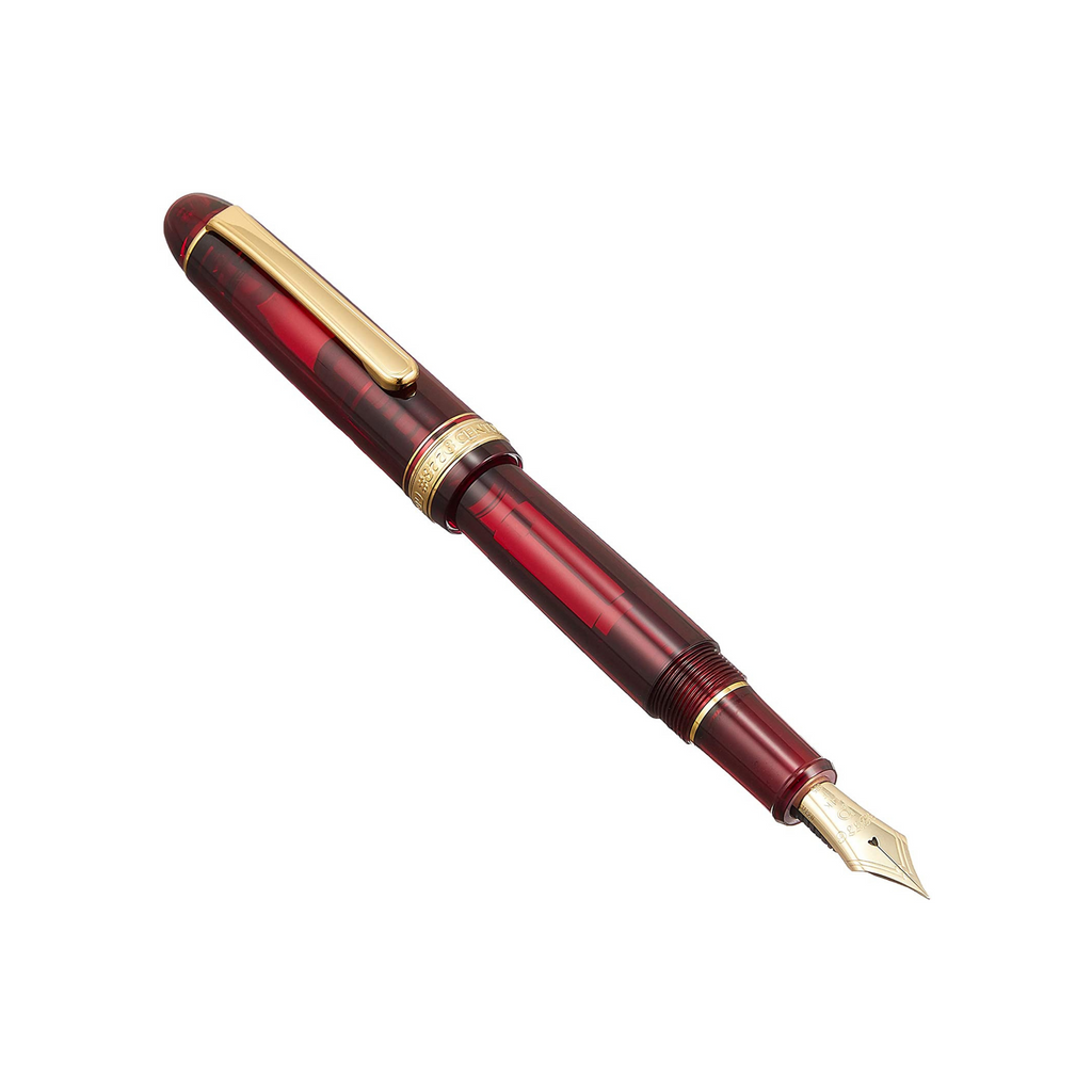 Platinum Fountain Pen #3776 Century (Bourgogne,Deep Red) Gold Trim ,14k Gold Nib - Medium