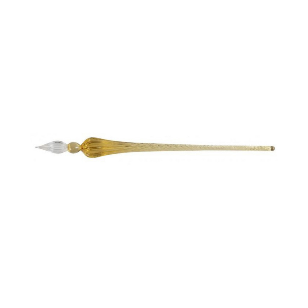 Glass Dip Pen by Jacques Herbin  Round Glass Pen Spiral Body "Sable/Amber"