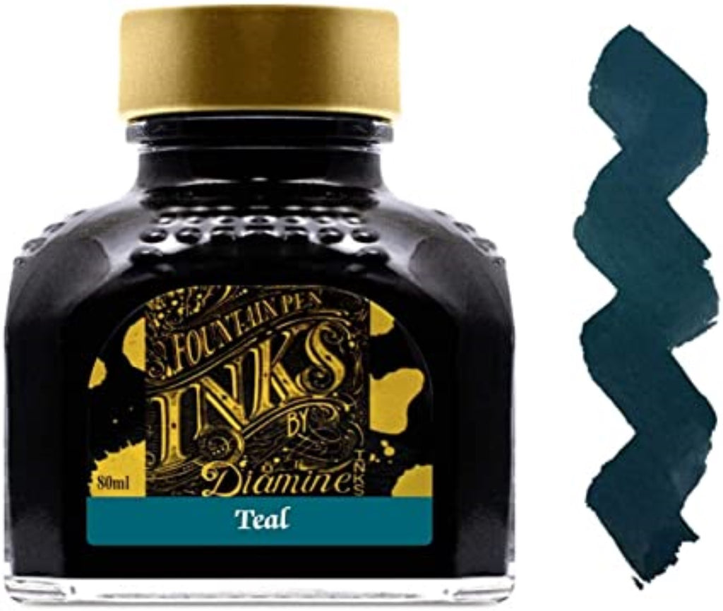 Diamine Fountain pen ink- Teal Bottled Ink 80mL
