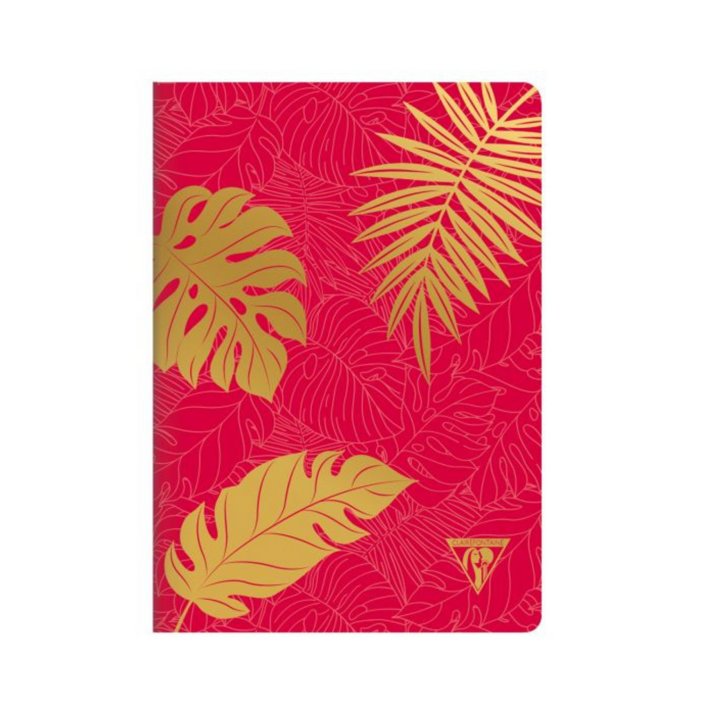 Clairefontaine - Notebook Collections -Neo Deco - Madder Red - Lined - 48 Sheets - Ivory Paper - A5