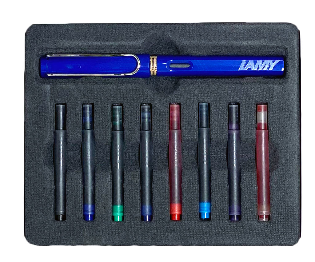 LAMY Safari Blue Fountain Pen Cartridge  gift Set